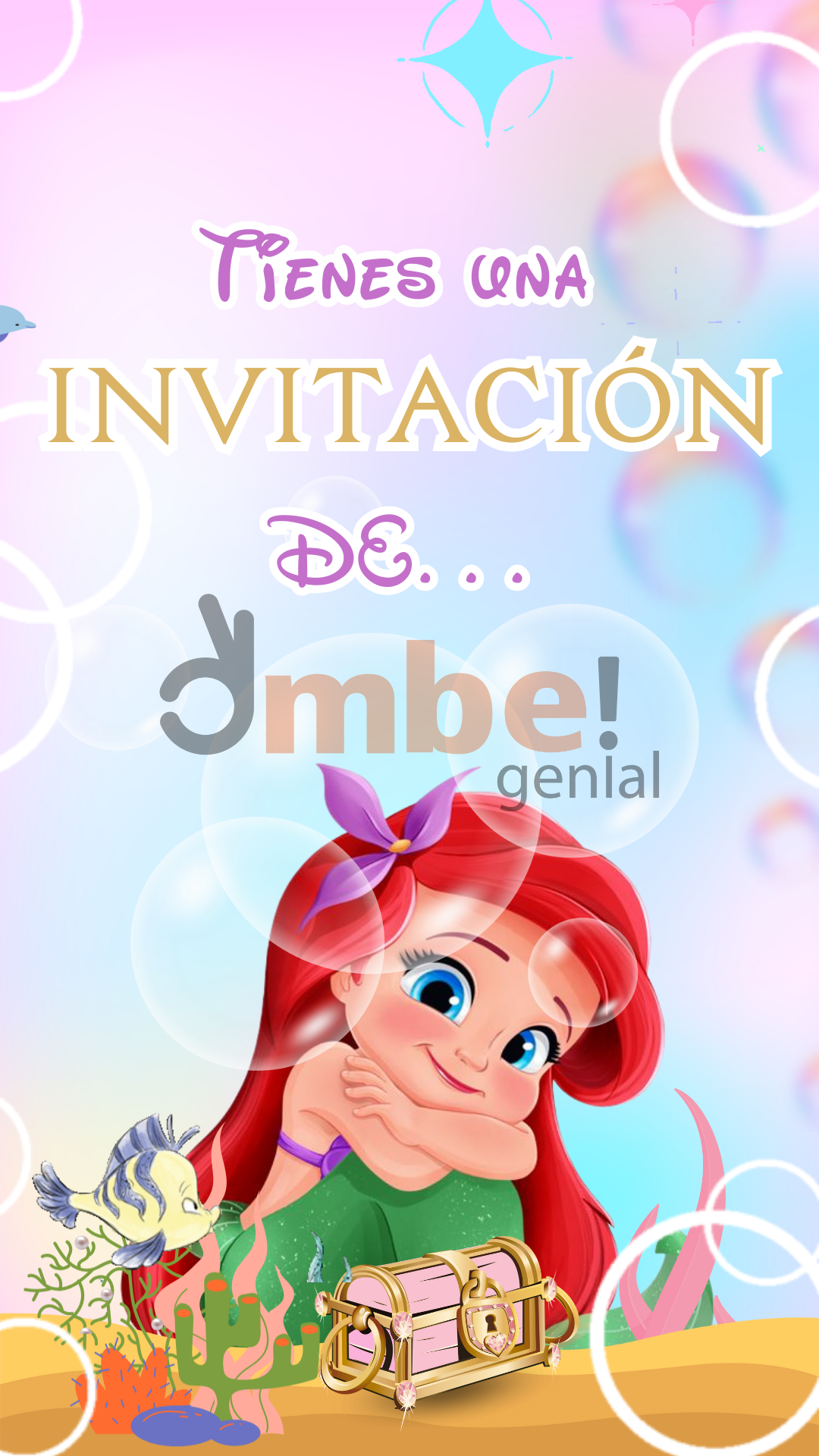 Tarjeta digital invitación digital La Sirenita